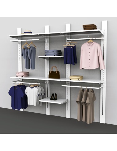 KIT ARREDAMENTO PANNELLO CON MONTANTE 252X240 CM C ON RIPIANI E APPENDERIA