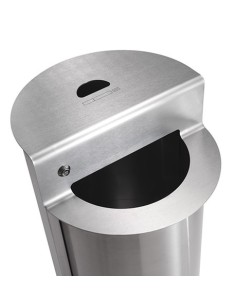 POSACENERE GETTACARTE IN ACCIAIO INOX AISI 304 DA FISSARE A TERRA 45 L CON SERRATURA 2
