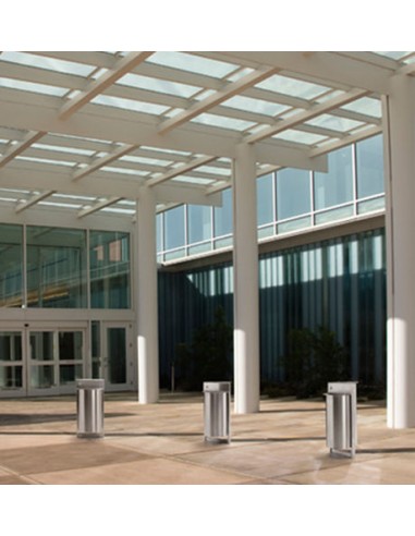 POSACENERE GETTACARTE IN ACCIAIO INOX AISI 304 DA FISSARE A TERRA 45 L CON SERRATURA