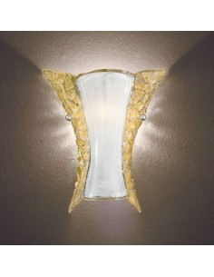 APE APPLIQUE DIFFUSORE IN VETRO LAVORATO 1xE27 VITI FERMAVETRO IN CROMO