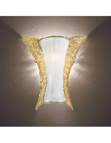 APE APPLIQUE DIFFUSORE IN VETRO LAVORATO 1xE27 VITI FERMAVETRO IN CROMO