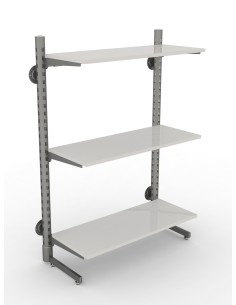 ARREDAMENTO A PARETE CON MONTANTI CON RIPIANI