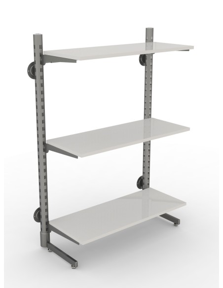 ARREDAMENTO A PARETE CON MONTANTI CON RIPIANI