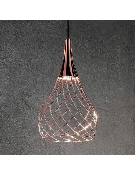 LAMPADA A SOSPENSIONE STILNOVO MONGOLFIER Ø26 ORO ROSA