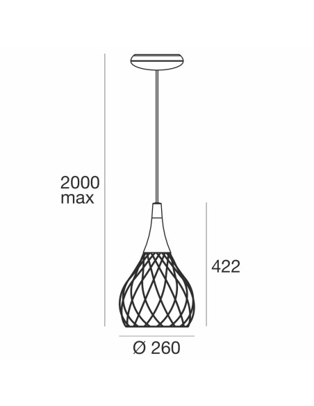 LAMPADA A SOSPENSIONE STILNOVO MONGOLFIER Ø26 ORO ROSA