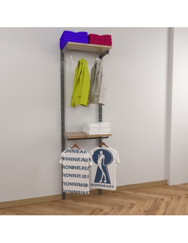 ARREDO PER ABBIGLIAMENTO CABINA ARMADIO DA70 cm TRASPARENTE OPACO/TAVOLATO NATURALE