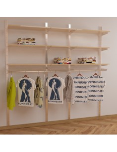 ARREDO PER ABBIGLIAMENTO CABINA ARMADIO DA 250 cm CROMATO/ACERO