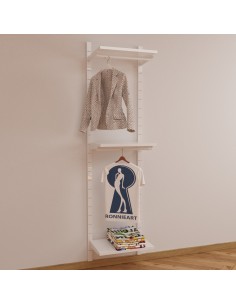 ARREDO PER ABBIGLIAMENTO CABINA ARMADIO DA70 cm BIANCO LUCIDO