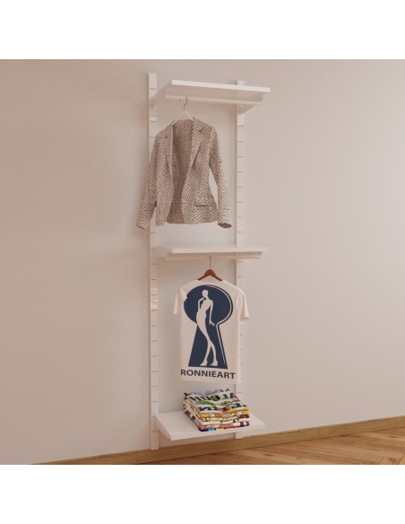 ARREDO PER ABBIGLIAMENTO CABINA ARMADIO DA70 cm BIANCO LUCIDO