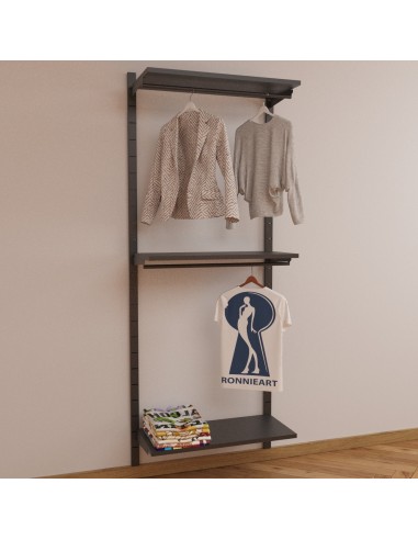 ARREDO PER ABBIGLIAMENTO CABINA ARMADIO DA 100 cm NERO OPACO-NERO OPACO
