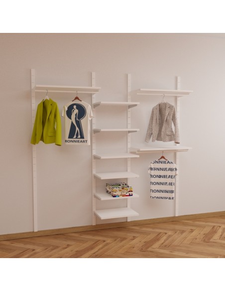 ARREDO PER ABBIGLIAMENTO CABINA ARMADIO DA 250 cm BIANCO OPACO