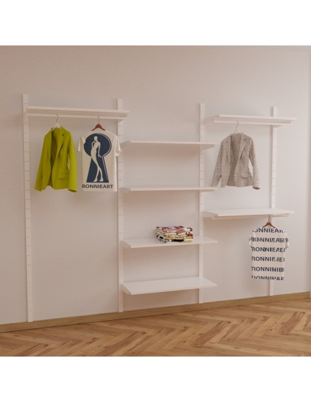 ARREDO PER ABBIGLIAMENTO CABINA ARMADIO DA 310 cm BIANCO OPACO/BIANCO OPACO