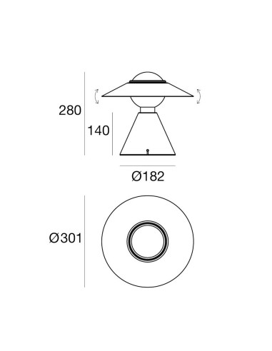 LAMPADA DA TAVOLO STILNOVO FANTE NERO / BIANCO