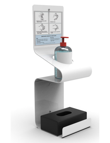 SUPPORTO DA MURO PER FLACONE GEL IGIENIZZANTE E GUANTI