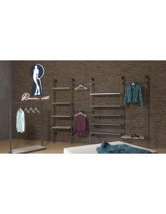 KIT ARREDO IRON DA 320 cm ABBIGLIAMENTO NEGOZIO 2