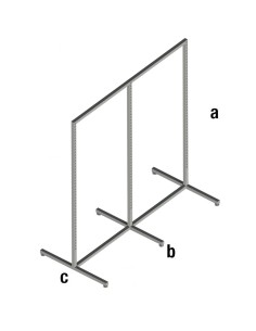 GONDOLA CENTRALE CREMAGLIERATA  DA 125cm PASSO 60