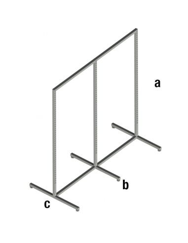 GONDOLA CENTRALE CREMAGLIERATA  DA 125cm PASSO 60