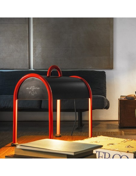 LAMPADA DA TAVOLO STILNOVO VALIGIA ROSSO / NERO