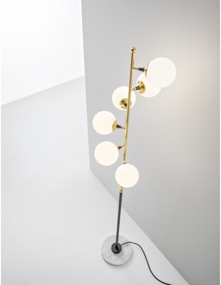 LAMPADA DA TERRA STILNOVO GALASSIA ORO / BIANCO