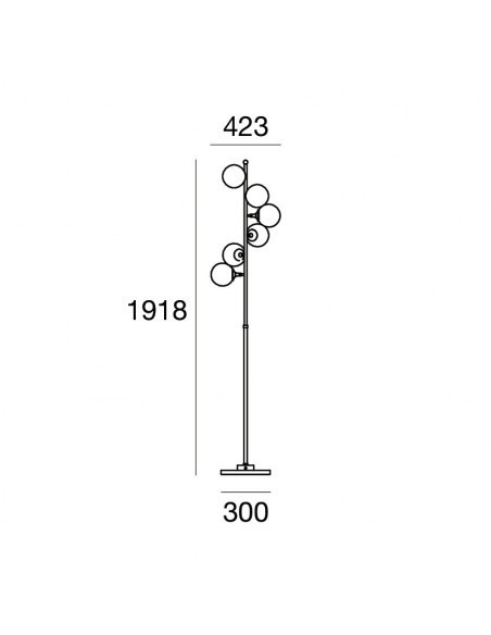 LAMPADA DA TERRA STILNOVO GALASSIA ORO / BIANCO