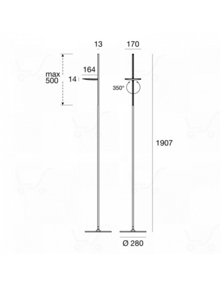 LAMPADA DA TERRA STILNOVO KIMIA NERO