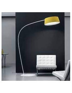 LAMPADA DA TERRA STILNOVO OXYGEN CURVED ROD GIALLO / BIANCO 2
