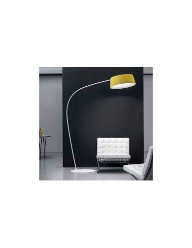 LAMPADA DA TERRA STILNOVO OXYGEN CURVED ROD GIALLO / BIANCO