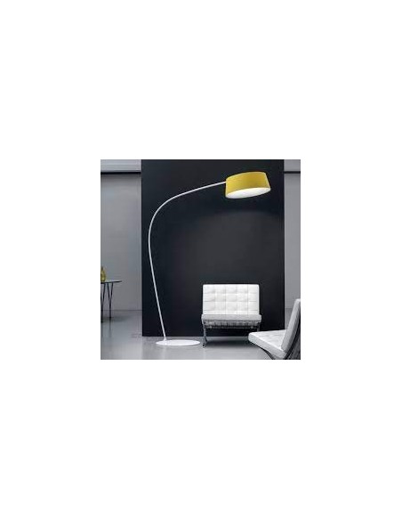 LAMPADA DA TERRA STILNOVO OXYGEN CURVED ROD GIALLO / BIANCO