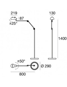 LAMPADA DA TERRA STILNOVO TOPO NERO / NERO 2