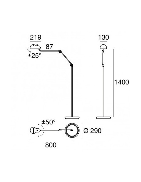 LAMPADA DA TERRA STILNOVO TOPO VERDE / NERO