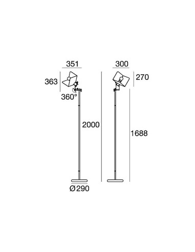 LAMPADA DA TERRA STILNOVO TRIEDO BIANCO