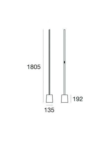 LAMPADA DA TERRA STILNOVO XILEMA NERO