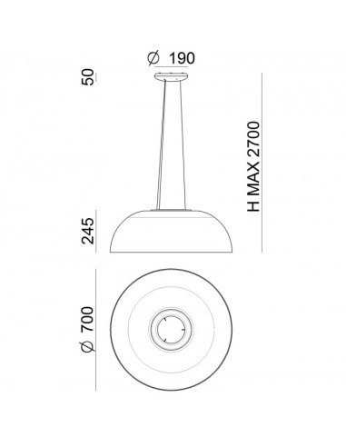 LAMPADA A SOSPENSIONE STILNOVO DEMI Ø70 BIANCO / TRASPARENTE