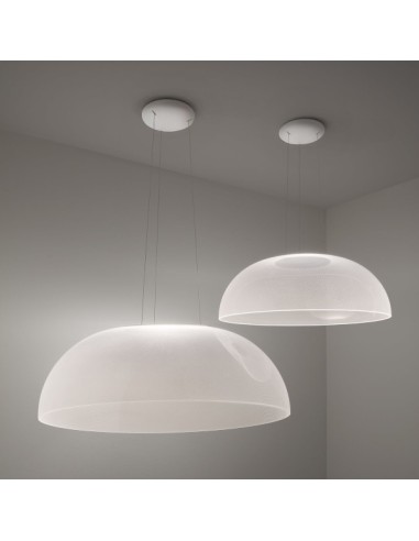 LAMPADA A SOSPENSIONE STILNOVO DEMI Ø95 BIANCO / TRASPARENTE