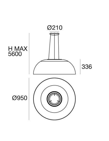 LAMPADA A SOSPENSIONE STILNOVO DEMI Ø95 BIANCO / TRASPARENTE