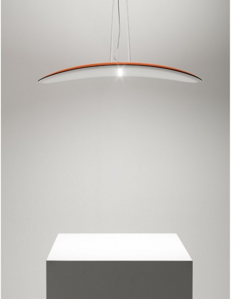 LAMPADA A SOSPENSIONE STILNOVO DERBY DARKLIGHT ARANCIONE / BIANCO