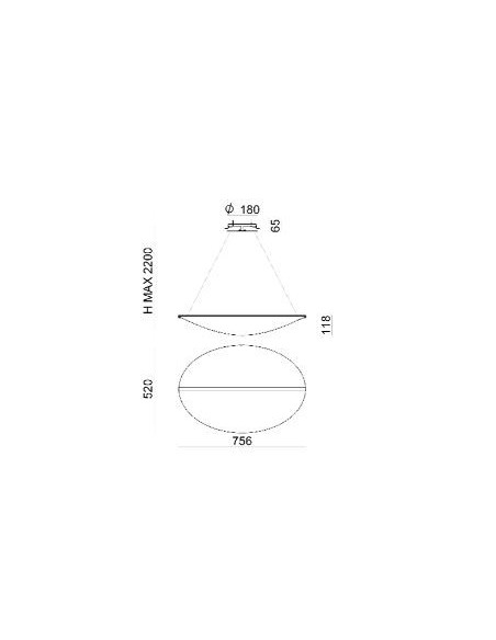LAMPADA A SOSPENSIONE STILNOVO DIPHY L76 INCASSO BIANCO / TRASPARENTE