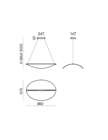 LAMPADA A SOSPENSIONE STILNOVO DIPHY L96 BIANCO / TRASPARENTE