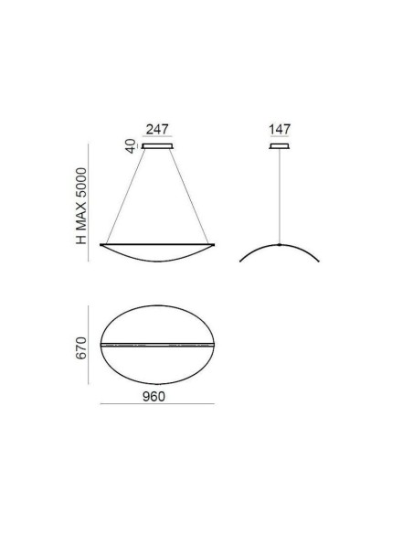 LAMPADA A SOSPENSIONE STILNOVO DIPHY L96 BIANCO / TRASPARENTE