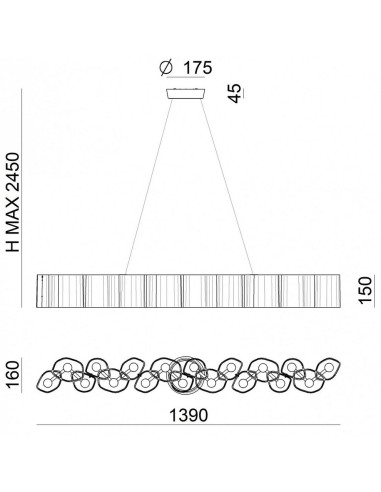 LAMPADA A SOSPENSIONE STILNOVO HONEY L139 BIANCO