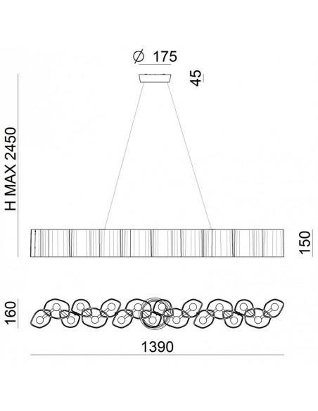 LAMPADA A SOSPENSIONE STILNOVO HONEY L139 BIANCO