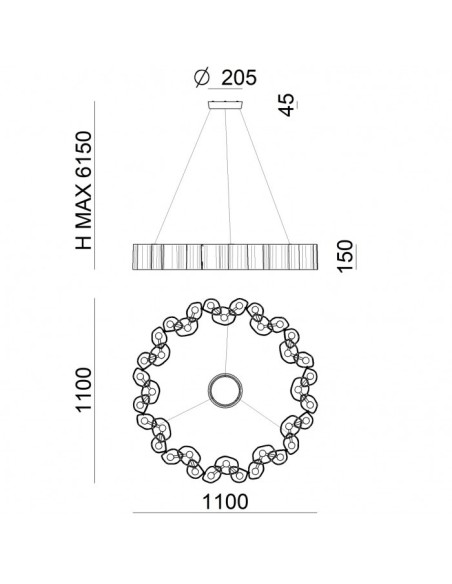LAMPADA A SOSPENSIONE STILNOVO HONEY Ø110 BIANCO