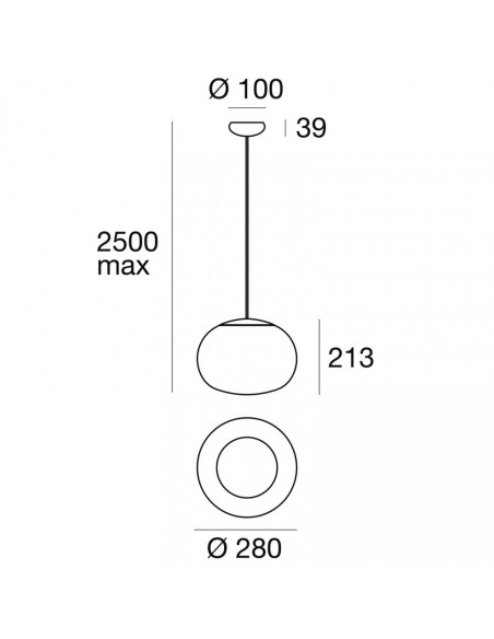LAMPADA A SOSPENSIONE STILNOVO LA MARIEE BIANCO / ORO ROSA