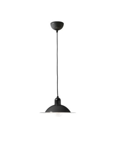 LAMPADA A SOSPENSIONE STILNOVO LAMPIATTA Ø28 NERO  / BIANCO