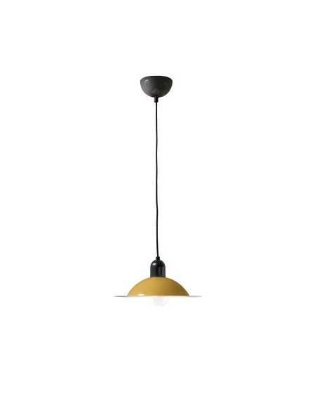 LAMPADA A SOSPENSIONE STILNOVO LAMPIATTA Ø28 GIALLO  / BIANCO
