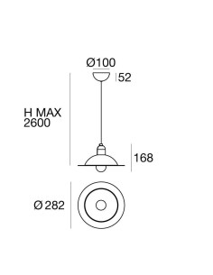 LAMPADA A SOSPENSIONE STILNOVO LAMPIATTA Ø28 GIALLO  / BIANCO 2