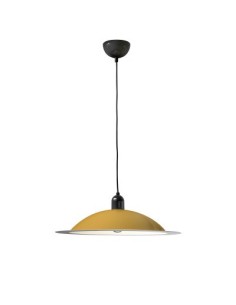 LAMPADA A SOSPENSIONE STILNOVO LAMPIATTA Ø50 GIALLO  / BIANCO