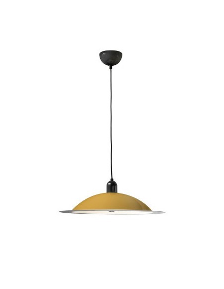 LAMPADA A SOSPENSIONE STILNOVO LAMPIATTA Ø50 GIALLO  / BIANCO