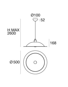 LAMPADA A SOSPENSIONE STILNOVO LAMPIATTA Ø50 GIALLO  / BIANCO 2