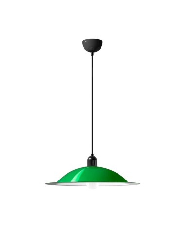 LAMPADA A SOSPENSIONE STILNOVO LAMPIATTA Ø50 VERDE  / BIANCO